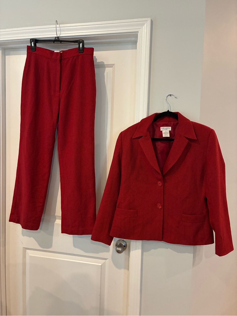 Worthington Red Two-Piece Women's Blazer and Pants Set